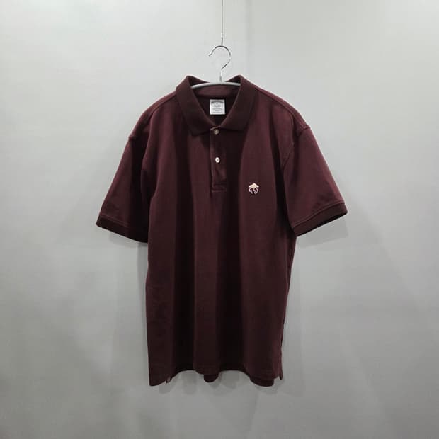 브룩스브라더스 피케 카라 반팔티 버건디 XL