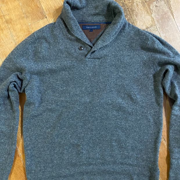 타미힐피거 남성 숄칼라 니트 L (모79%)