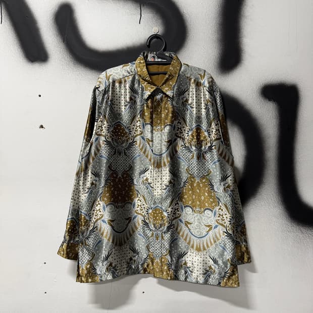 Batik Keris 재패니즈 오리엔탈 글로시 에스닉 풀 프린팅 셔츠