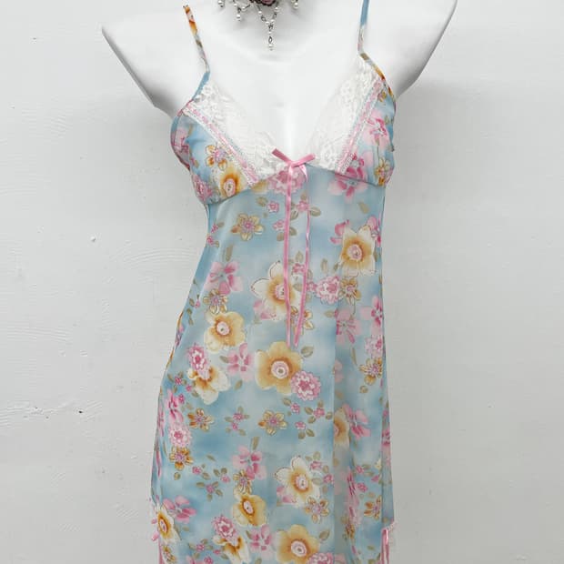 플로럴 페어리 메쉬 슬립