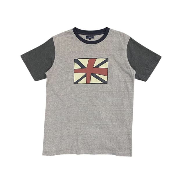 Burberry 영국국기 프린팅 배색 니트 반팔티셔츠