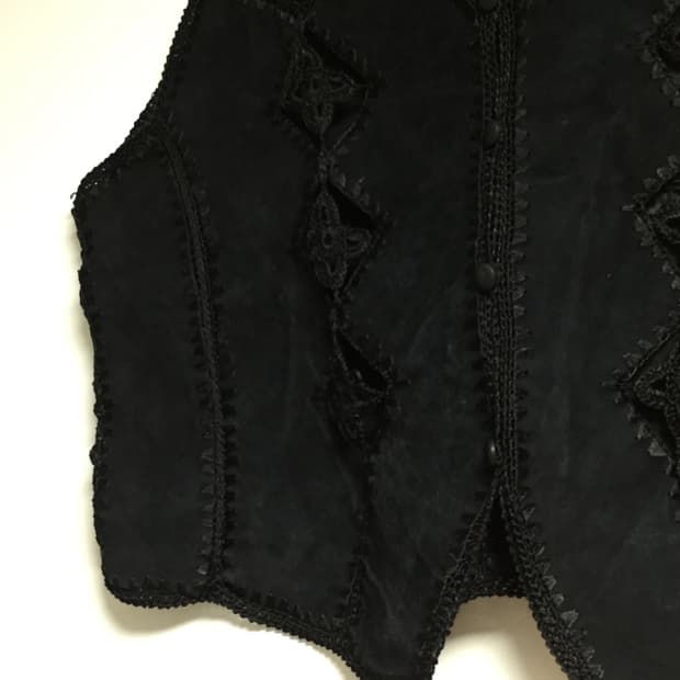 vintage real leather vest