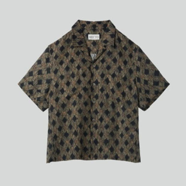 렉토 25ss 프렌치 프린팅 80s 셔츠 s size