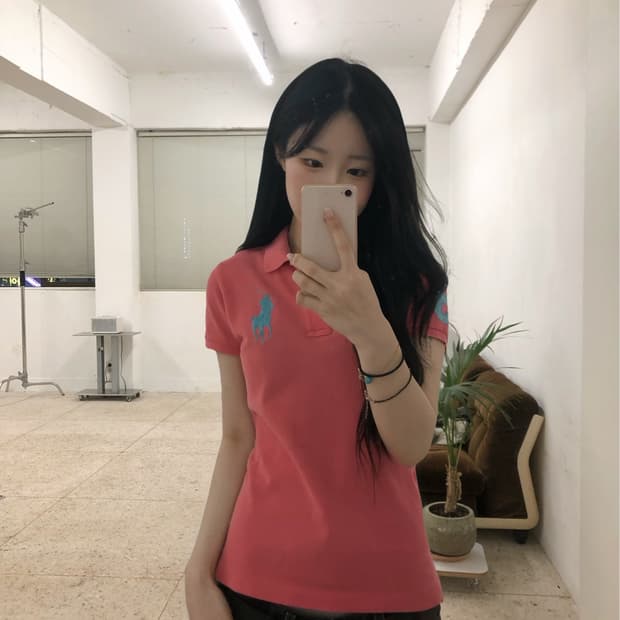 폴로 빅포니 슬림핏 핑크 pk티
