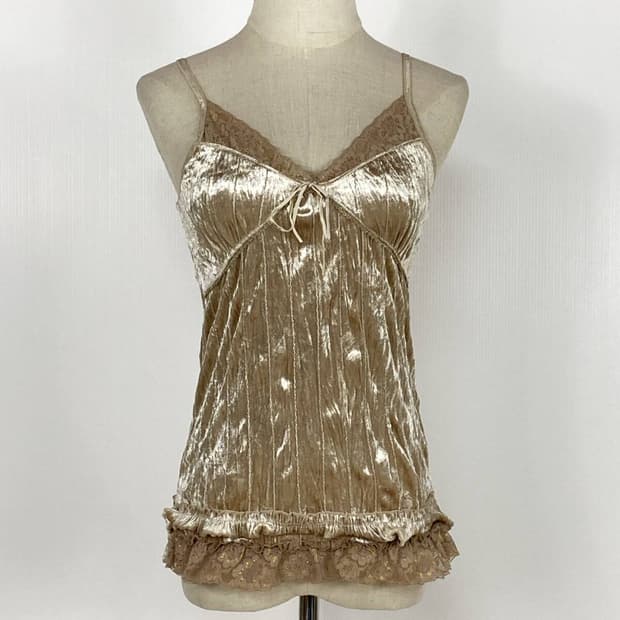 dear my minx 빈티지 레이스 캐미솔 나시 골드 금색