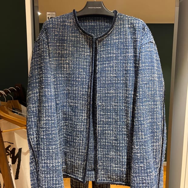 솔리드옴므 26SS 블루 트위드 자켓 48 (풀 구성품)