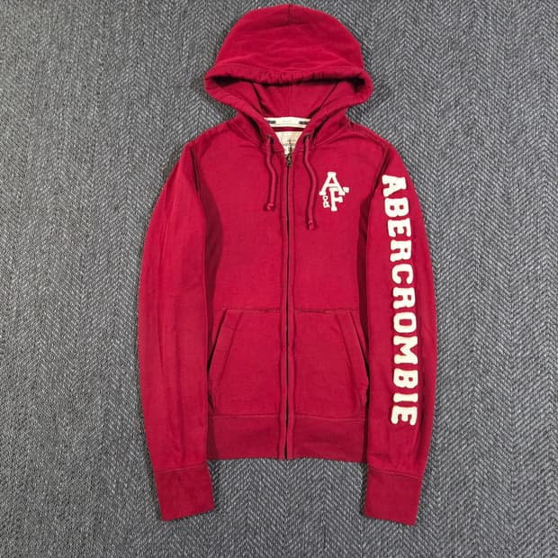 아베크롬비 Y2K 버건디 후드집업