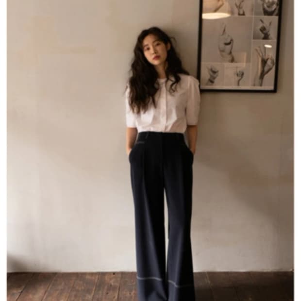 FRONTROW 스티치 슬랙스