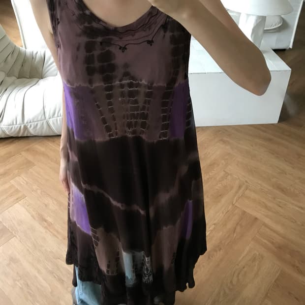 vintage violet tie-dye one-piece