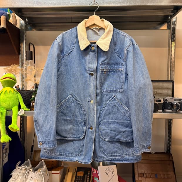 80'S 엘엘빈 데님 헌팅 자켓 코트 