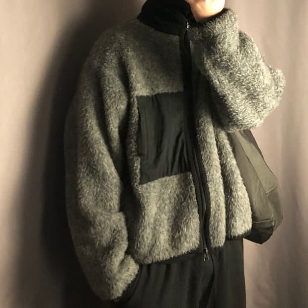 요크 3G 브리티시 퍼 니트 플리스 블루종