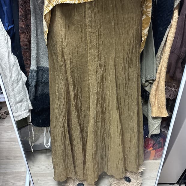 빈티지 히피 보헤미안 링클 롱스커트