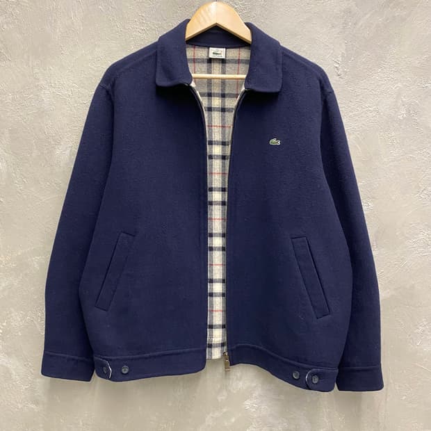 [100] 90s Lacoste 라코스테 네이비 울 블루종 자켓