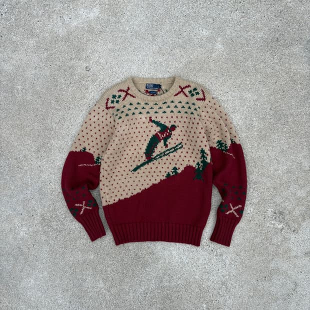 80-90‘s 폴로 랄프로렌 스키 헤비울 니트