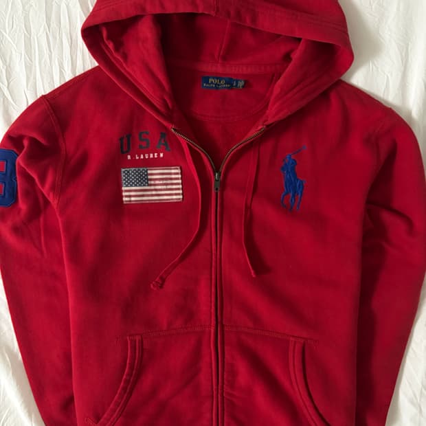 폴로 빅포니 성조기 후드집업