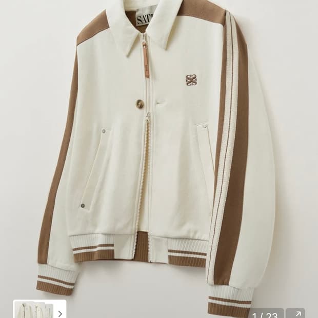 세터 로턴 칼라 트랙 집업 자켓 리조트 크림