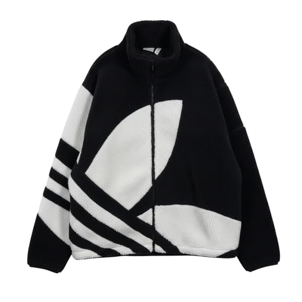 (3XL) 아디다스 빅 트레포일 셰르파 트랙 자켓 블랙