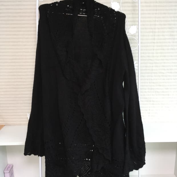 jpn vintage 블랙 레이스 가디건 y2k 갸루 일본빈티지406