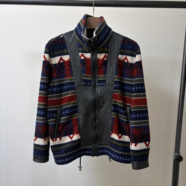 (L) 뉴질랜드 램스킨 양가죽 노르딕 레더 플리스 자켓