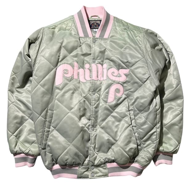 마제스틱 쿠퍼스타운 필라델피아 필리스 퀼팅 바시티 자켓
