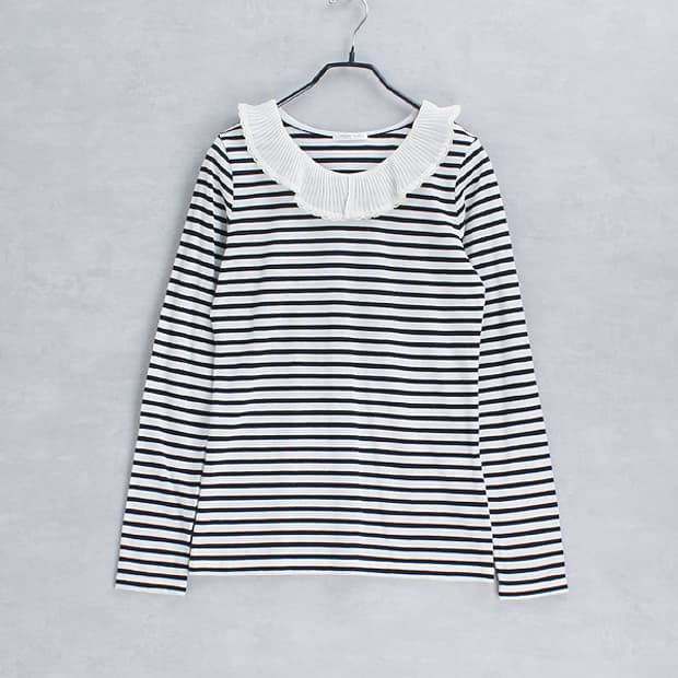 GLACIER _ flat lace collar border L/S