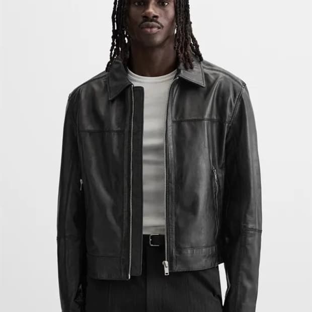 자라 리얼 레더 박시핏 가죽 자켓