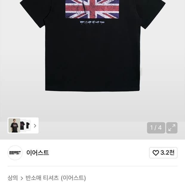 이어스트 성조기 반팔티셔츠