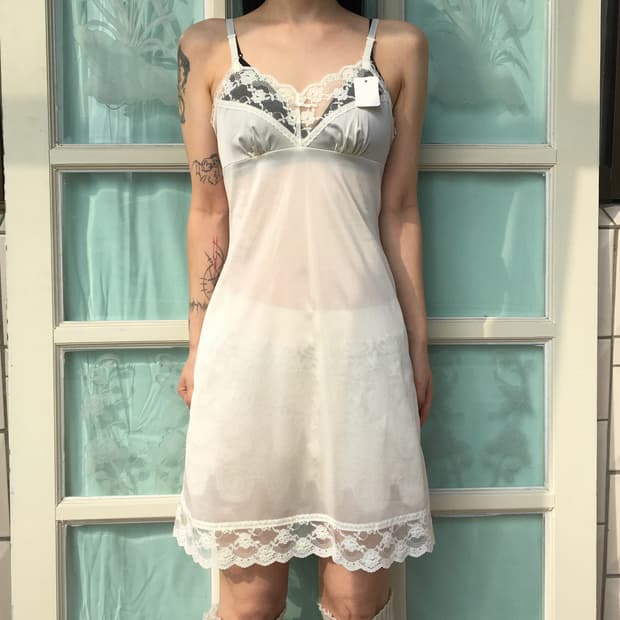 Lace point slip onepiece