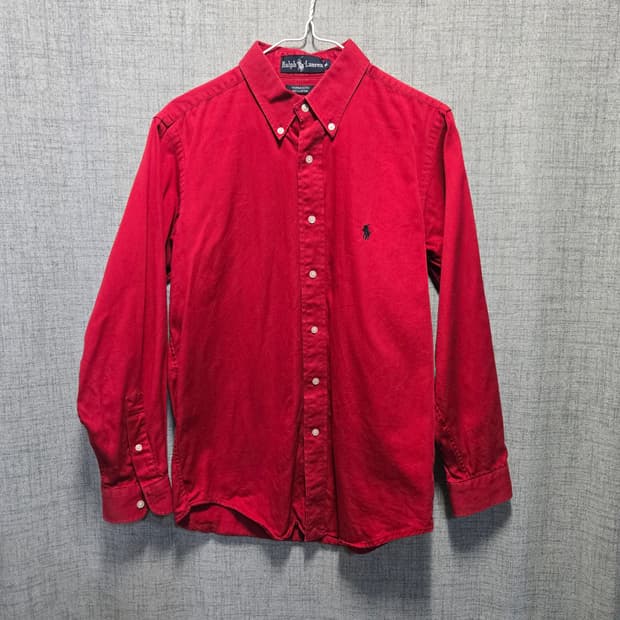 폴로 랄프로렌 레드 긴팔 카라 셔츠 