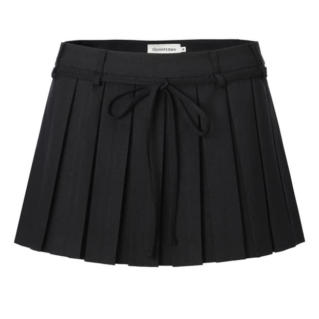 쓰리타임즈 치어리 스커트 블랙 s