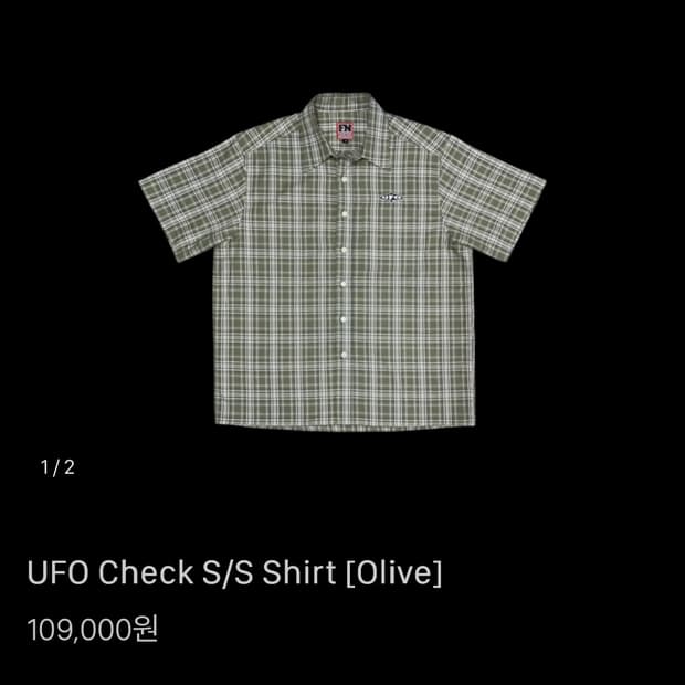 퍽댓너드샵 올리브 체크셔츠m