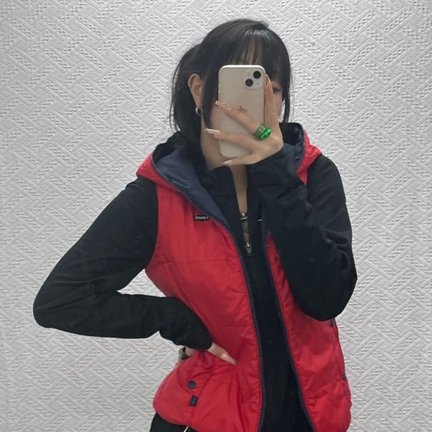 리바이스 레트로 빈티지로고 경량 패딩 조끼 90 C08291