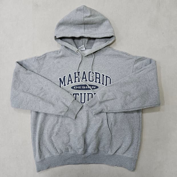 M 마하그리드 로고 그레이 후드티 0311Y