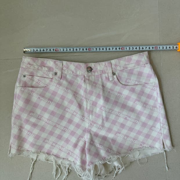 알렉산더왕 핑크 체크 반바지