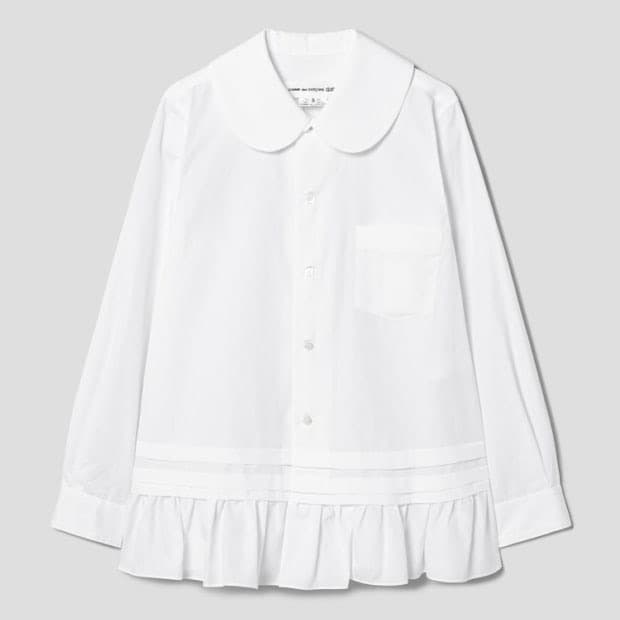 꼼데가르송 걸 러플 디테일 셔츠 m