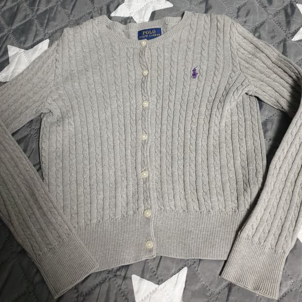 폴로랄프로렌 키즈 미니케이블 코튼 가디건 그레이 (8-10)