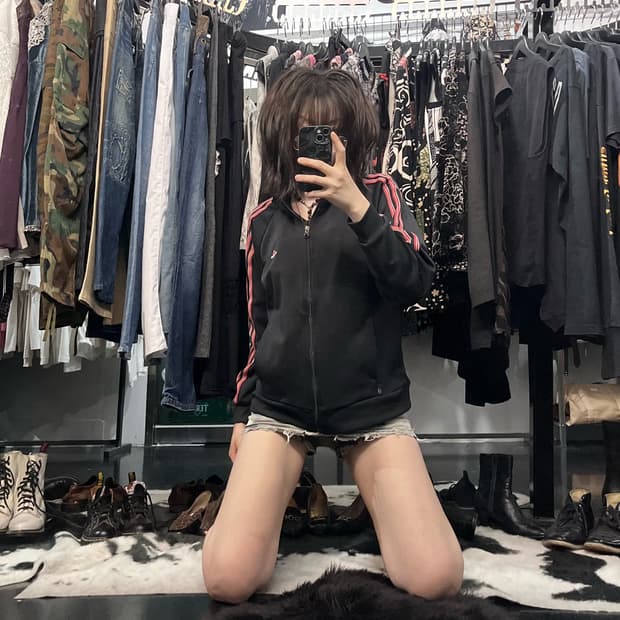 아디다스 블랙&핑크 집업