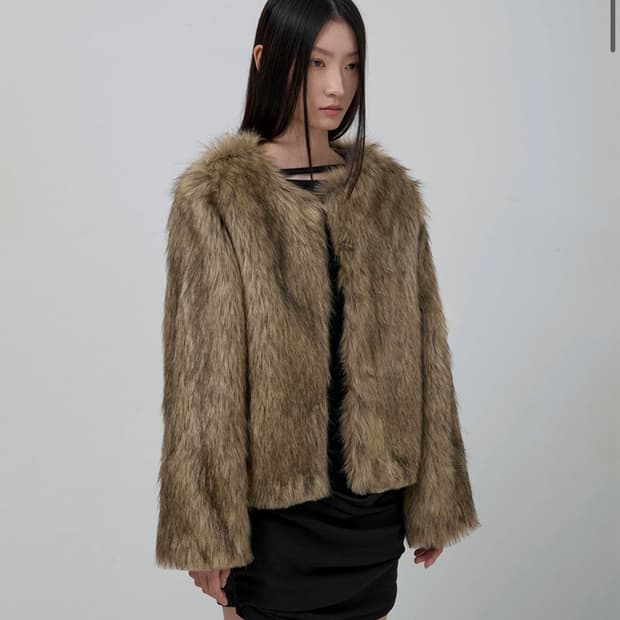 플레어업 퍼자켓 브라운 1사이즈