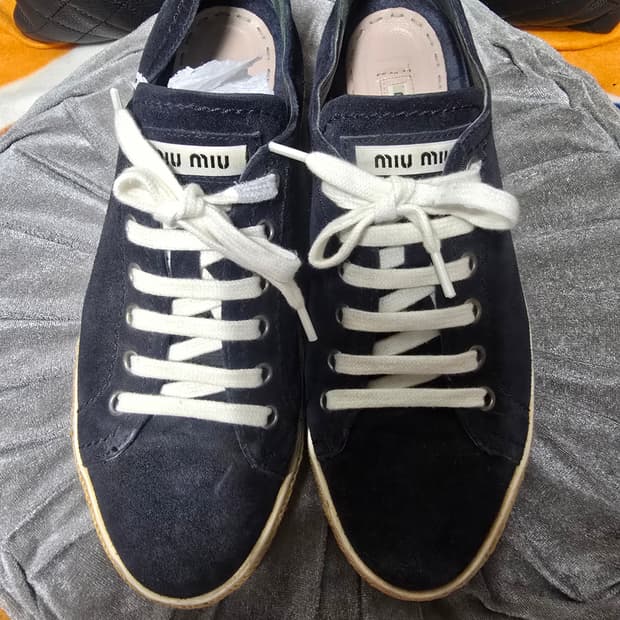 미우미우 스웨이드 에스파드류 스니커즈 38 (250)