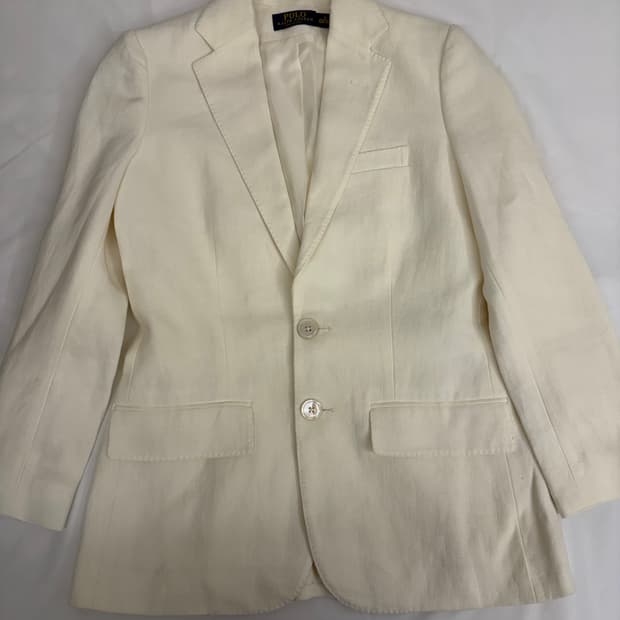 [0] 폴로 랄프로렌 화이트 린넨 블레이저 자켓