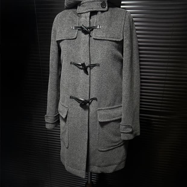 미쏘 차콜 울 떡볶이 코트 안감 누빔 회색 그레이 발마칸 비죠 포켓 S