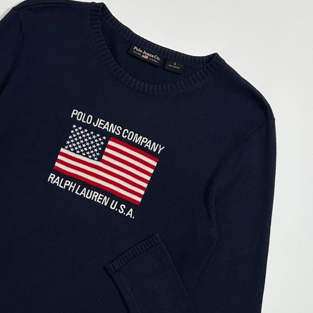 polo 폴로 진스 성조기 슬림 니트 44/55