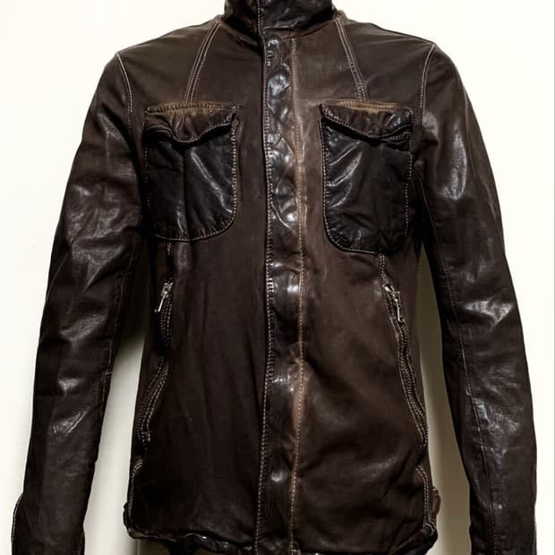 Lat 40.8 하이넥 레더 자켓