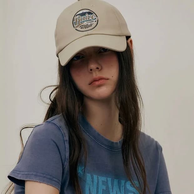레이브 워싱 코튼 볼캡 베이지