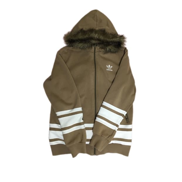 아디다스 퍼 후드집업