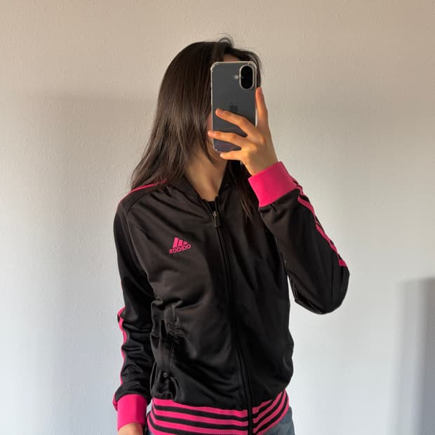 [S]아디다스 블랙 핑크 트랙탑 져지
