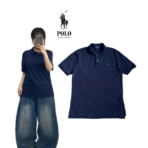 폴로 신형 포니 PK 카라 반팔 티셔츠 네이비