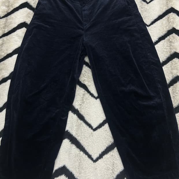 [3xL]유니클로x꼼뜨와 와이드 벌룬 코듀로이팬츠/네이비