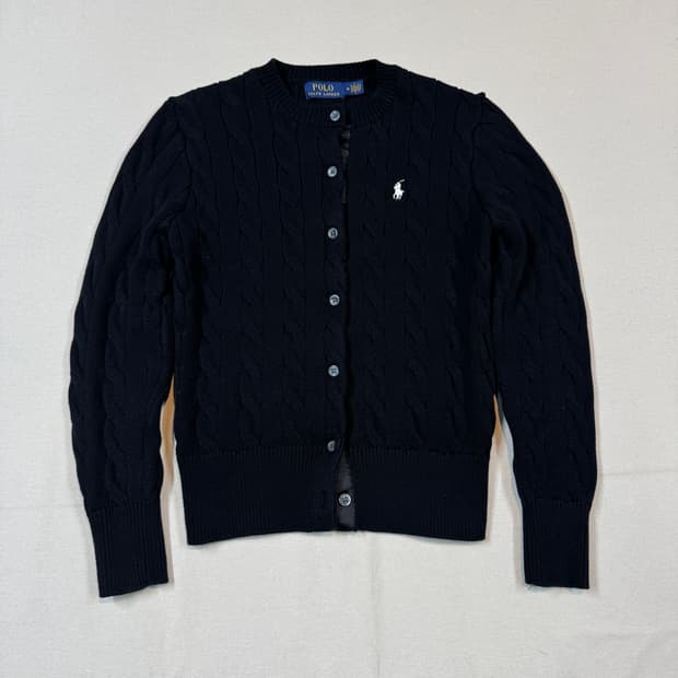 M) 폴로 랄프로렌 케이블 꽈배기 가디건 블랙