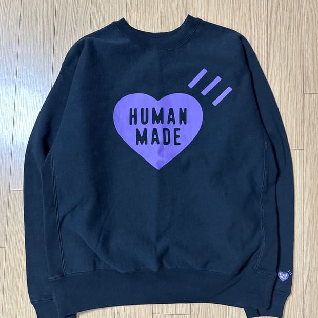 휴먼 메이드 하트 스웨트셔츠 블랙 - 압구정 스토어 한정